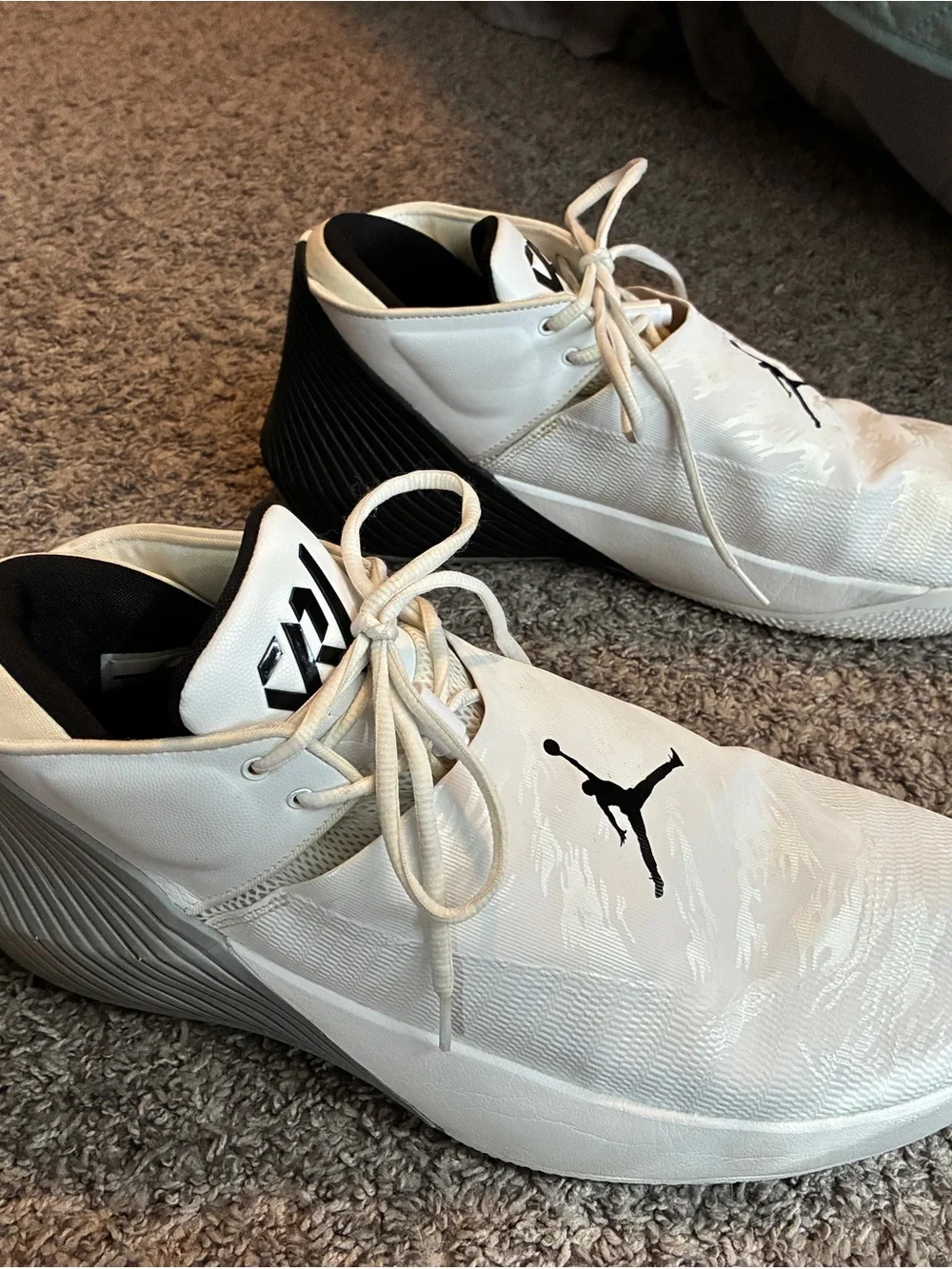 Jordan Men’s White Sneakers with Black Jumpman